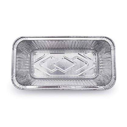 (100 Pack) Premium 2-LB Bread Loaf Baking Pans - 8.5" x 4.5" x 2.5" l Heavy Duty l Disposable Aluminum Foil Tins for Cakes Meatloaf Lasagna