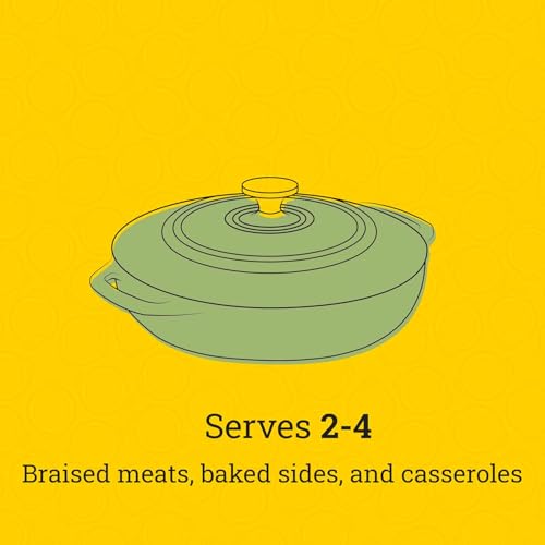 Lodge Essential Enamel Braiser 3.5 Quart - Refrigerator- & Oven-Safe up to 500° F - Heat-Retaining, Induction-Safe & PFAS-Free Enamel Cookware - Desert Sage