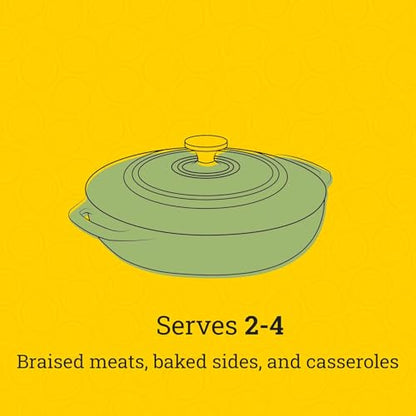 Lodge Essential Enamel Braiser 3.5 Quart - Refrigerator- & Oven-Safe up to 500° F - Heat-Retaining, Induction-Safe & PFAS-Free Enamel Cookware - Desert Sage