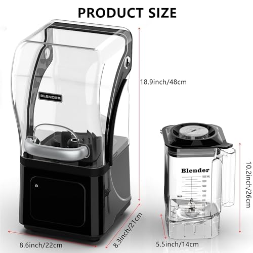 AIZIYO Commercial Blender With Heavy Duty Quiet Shield, 2200 Watts High Speed Motor, 60 Oz BPA-Free Pitcher, 5 Preset Function Countertop Blender for Ice Crush, Smoothies, Shakes, Spreads
