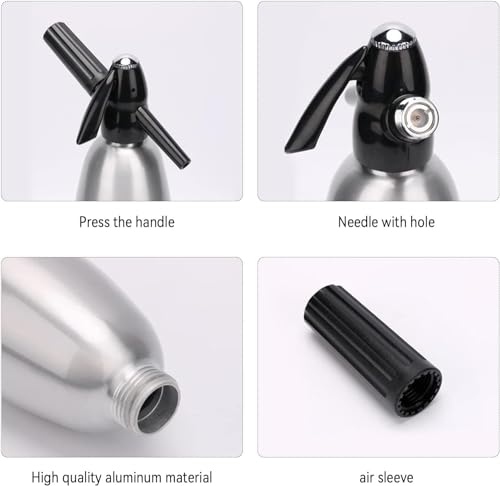 ALIMOTA Soda Streaming Machine - Carbonated Water Machine with CO2 Tanks, Sparkling Water Maker, Soda Water and Cocktail Maker Machine, All-in-one Soda Maker Solution(Silver)