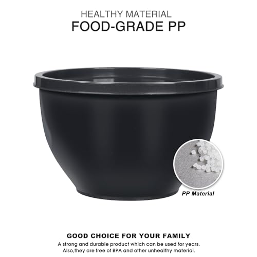 Greentainer Plastic Mixing Bowls with Lids Set for Kitchen, 5 Set Nesting Bowls for Mixing, Baking, Prepping, Cooking and Serving Food, Mixing Bowls Dishwasher, Microwave Safe