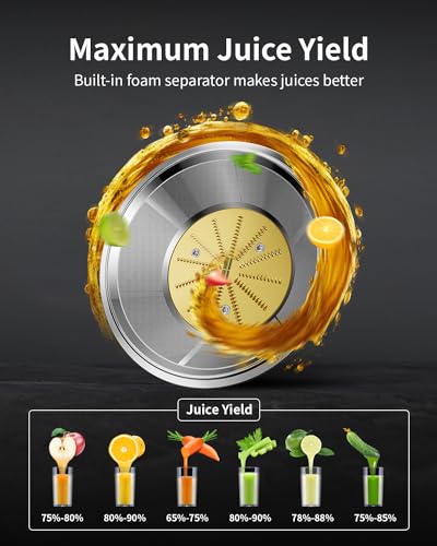 GDOR 1200W Juicer Machines with Larger 3.2" Feed Chute, 45oz Large Juice Jug, Centrifugal Juice Extractor Maker with Titanium Enhanced Cutting System, Dual Speeds, BPA-Free, Silver