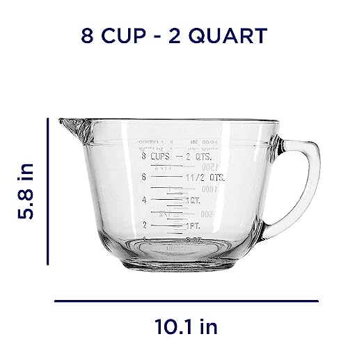 Anchor Hocking Batter Bowl, 2 Quart Glass Mixing Bowl