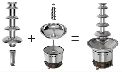 TIANGUOHE 5 Tier Chocolate Fondue Fountain Machine, 110V Electric Commercial Chocolate Fountain Machine for Parties Weddings and Parties, 8.8 Lbs of Chocolate