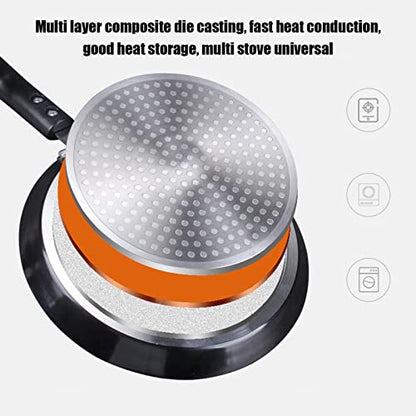 QANYEGN 6 Inch Flat Skillet, Nonstick Crepe Pan, Frying Pan Skillet, Omelette Pan for Camping Indoor and Outdoor Cooking (Black)