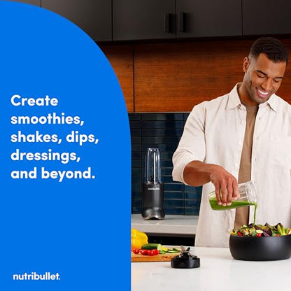 nutribullet® Ultra Personal Blender, 1200W, for Smoothies Shakes & Protein - Quietest Single-Serve Blender with Titanium Coated Blades, 3 BPA-Free Cups (32oz + 24oz), To-Go Lids, Dishwasher Safe, Gray