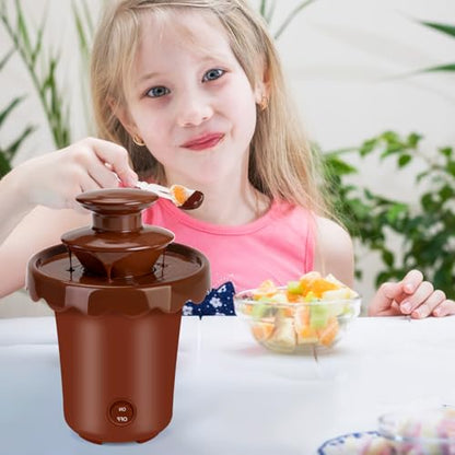 Flantor Mini 2-Tier Chocolate Fountain, Cordless Battery Fondue Machine
