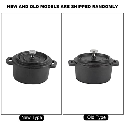 Acouto Small Castn Pot Dutch Oven Cast Iron Pot with Lid - Traditional Double Thickened Insulation Cooking Ergonomic Handle for Baking 7 Quart Capacity Heavy Duty Versatile