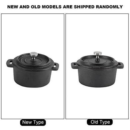 Acouto Small Castn Pot Dutch Oven Cast Iron Pot with Lid - Traditional Double Thickened Insulation Cooking Ergonomic Handle for Baking 7 Quart Capacity Heavy Duty Versatile