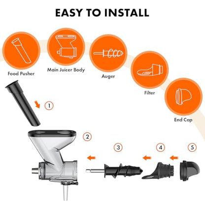 Masticating Juicer Attachment for KitchenAid Stand Mixer, Cold Press Juicer Machine, Slow Masticating Juicer Attachment with Dual Feed Chute, For KitchenAid Mixer Attachments by Gvode