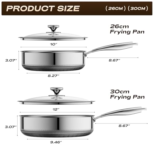 ZEROPAN Frying Pans Nonstick with Lid,Hybrid Nonstick 4-Quart Deep Sauté Pan, Stay-Cool Handle,PFAS PFOA PTFE Free,10 Inch Deep Frying Pan Dishwasher-Friendly, Oven-Safe, Compatible with All Cooktops