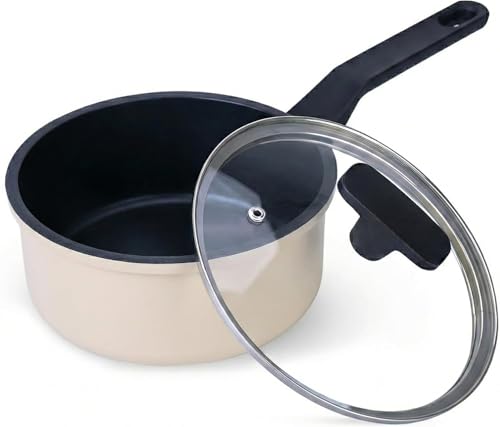 Legacy Culinaryware Nonstick Sauce Pan with Lid,2QT small pot, PFOA Free,Kitchen Pots Induction Pot,Cream