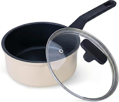 Legacy Culinaryware Nonstick Sauce Pan with Lid,2QT small pot, PFOA Free,Kitchen Pots Induction Pot,Cream