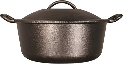 Lodge BOLD Exclusive 7 Quart Premium Pre-Seasoned Cast Iron Dutch Oven with Lid - Dual Handles - Use in the Oven, on the Stove, on the Grill or over the Campfire - Black