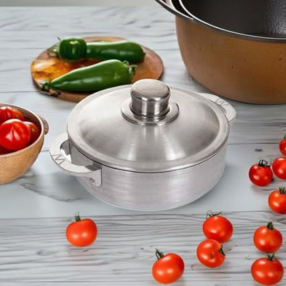 Cajun 6.7-Quart Aluminum Dutch Oven Pot with Lid - Oven-Safe Round Caldero - Nickel-Free Soup Pot