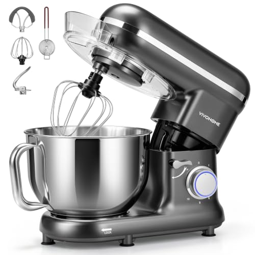 VIVOHOME Stand Mixer, 6-Quart Tilt-Head Kitchen Mixer with Bowl, Gray