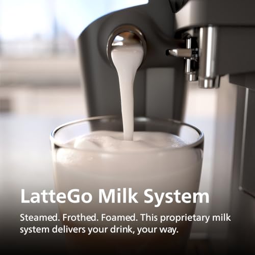 Philips 3200 Series Fully Automatic Espresso Machine, LatteGo Milk Frother, 5 Coffee Varieties, Intuitive Touch Display, 100% Ceramic Grinder, AquaClean Filter, My Coffee Choice, Black (EP3241/54)