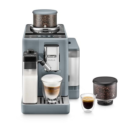 De'Longhi Rivelia Automatic Espresso Machine, Milk Frother, Pebble Gray