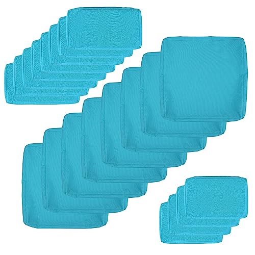 NICESOUL 20-Piece 27“x27 Outdoor Patio Cushion Cover, Olefin Fade/UV-Resistant Sectional Sofa Replacement Cover with Zipper, Deep Seated Slipcovers for Backyard Furniture, Machine Washable, Turquoise