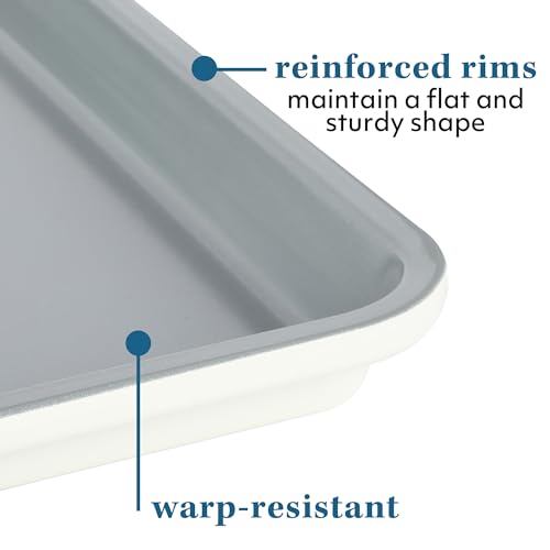 Sur La Table Kitchen Essentials Bake Sale Large 18 X 13 Inch PFA Free Ceramic Nonstick Cookie/Baking Sheet - Linen White
