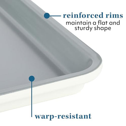 Sur La Table Kitchen Essentials Bake Sale Large 18 X 13 Inch PFA Free Ceramic Nonstick Cookie/Baking Sheet - Linen White