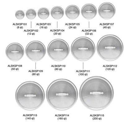 Thunder Group Aluminum Stock Pot Lid, 20 Quart, Silver