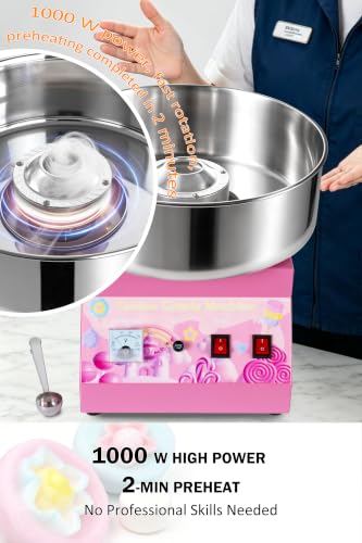 Commercial Cotton Candy Machine 1000W - 15" Stainless Steel Bowl