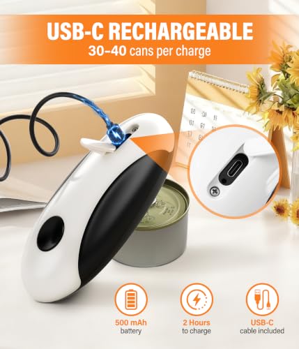 ALLVANA Electric Can Opener, Automatic Rechargeable Smooth Edge Side Cut