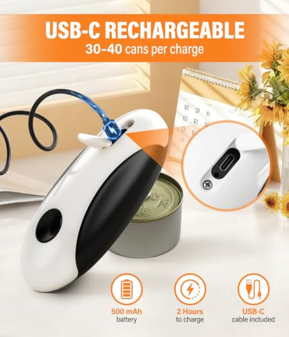 ALLVANA Electric Can Opener, Automatic Rechargeable Smooth Edge Side Cut