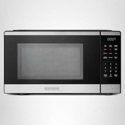 BLACK+DECKER Countertop Microwave Oven 0.9 Cu Ft, 6 Auto Menus, Child Lock, Memory Function, 10 Power Levels, Easy One-Touch Start, Digital Panel, 900W