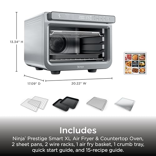 Ninja Prestige Smart XL Countertop Oven, 10-in-1, Stainless Steel, DT501