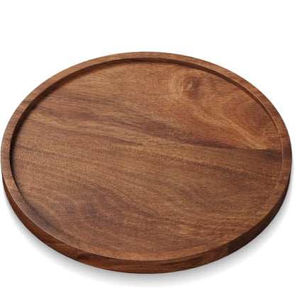 VERTORGAN Acacia Wood Serving Tray,8.7 Inch Decorative Trays Platter for Coffee Table,Living Room,Bar,Party,Mini Charcuterie Boards Cheese Board,Home Decor