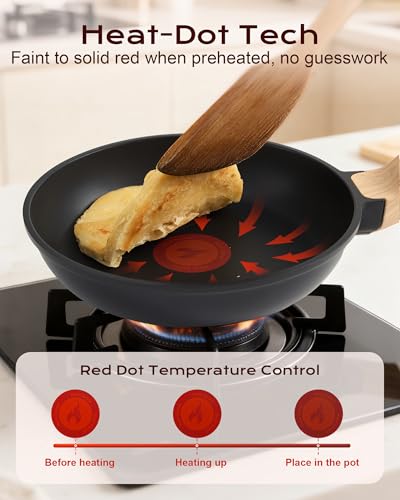 Yonida Non Stick Frying Pan, 8 inch Omelette Pan, Healthy Non Toxic Egg Pan with Heat-Resistant Handle, PFOA-Free Cooking Pan, Dishwasher Safe, Compatible with All Cooktops