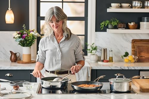 Circulon C1 Series Stainless Steel Nonstick Cookware Set - 11-Piece – Induction Pots & Pans Set with ScratchDefense, Metal Utensil Safe