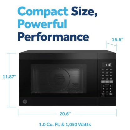 GE 4-in-1 Air Fry Countertop Microwave Oven, 1050 Watt, 1.0 Cu. Ft., Black