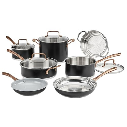 Cuisinart 11-Piece Matte Black Elegance Cookware Set, MBK89-11