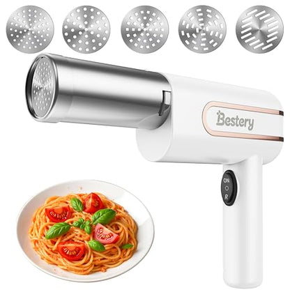 Bestery 5 in 1 Electric Pasta Maker Machine, Upgraded Powerful Motor