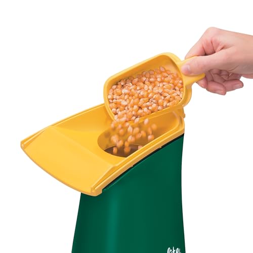 Presto 04870 Poplite Hot Air Popcorn Popper - Built-In Measuring Cup + Melts Butter, Easy to Clean, Built-In Cord Wrap, 18 Cups, Green/Gold