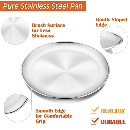 P&P CHEF Pizza Pan Bakeware for Home Kitchen, Stainless Steel Pizza Tray for Baking Pizza, Healthy & Reusable & Easy Clean, Oven & Freezer Safe, 12 Inch & Silver