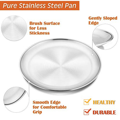 P&P CHEF Pizza Pan Bakeware for Home Kitchen, Stainless Steel Pizza Tray for Baking Pizza, Healthy & Reusable & Easy Clean, Oven & Freezer Safe, 12 Inch & Silver