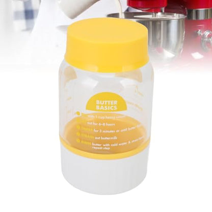 Butter Maker Cup with Cream Separator & Butter Container - Premium Plastic, 3 Min Homemade Butter Churn for Beginners (Dishwasher Safe)