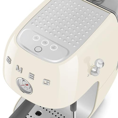 Smeg ECF03 Made in Italy Retro Espresso Machine with Cold Brew, 15 Bar Pump, Thermoblock Heating, Steam Wand, Adjustable Temperature, 47 oz Water Tank- (Cream)