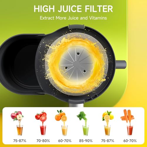 Juicer Machine, 500W Centrifugal Juicer Extractor with 3 Speed & Wide Mouth 3” Feed Chute for Fruit Vegetable, High Yield Juicer Included Cleaning Brush for Easy to Clean, Gray