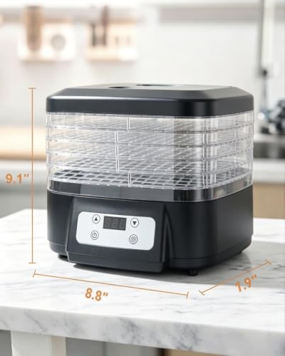 Food Dehydrator with Digital Timer, 6 Tier, BPA Free, Overheating Protection, Food Grade, Blue