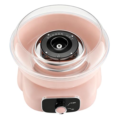 Cotton Candy Maker, Mini Pink Cotton Candy Machine for Weddings, Birthday Parties, Christmas and Halloween, Easy to Clean, Home Use