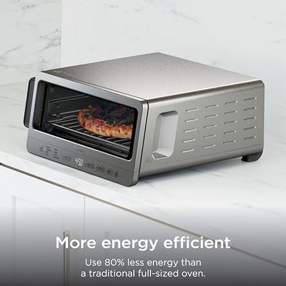 Ninja Air Fryer Toaster Oven Combo | 8-in-1 Functionality | Flip Up & Away for Storage Space | Air Fry Basket, Sheet Pan, Wire Rack & Removable Crumb Tray |1800 Watt | Stainless Steel | SP151
