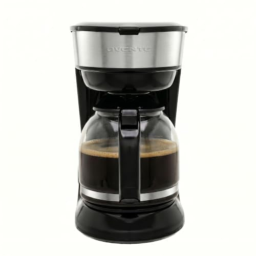 OVENTE 12-Cup Drip Coffee Maker with Easy On/Off Switch, Black CM412B