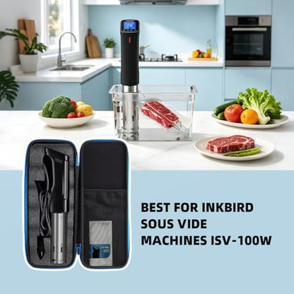 INKBIRD WIFI Sous Vide Cooker ISV-100W Bundle with Storage Case, 1000 Watts Immersion Circulator for Sous Vide, Suvee Cooker Kit for Starter, 14 Preset Receips, Timer