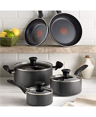 T-fal FBA_A821SI64 Initiatives Nonstick Inside and Out, 18-Piece, Black